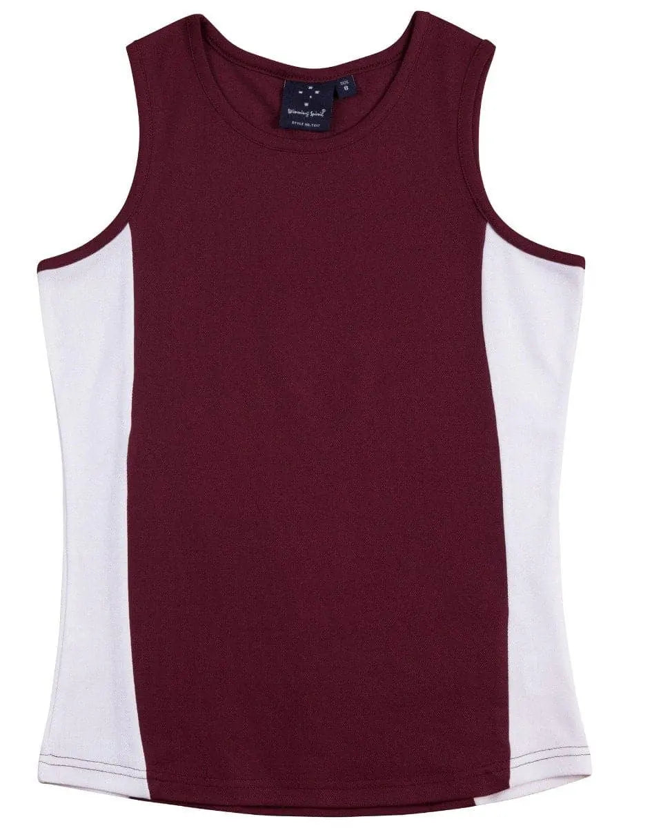 Winning Spirit Casual Wear Maroon/White / 18 WINNING SPIRIT TEAMMATE SINGLET Ladies TS17